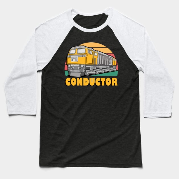 Train Conductor Baseball T-Shirt by Foxxy Merch